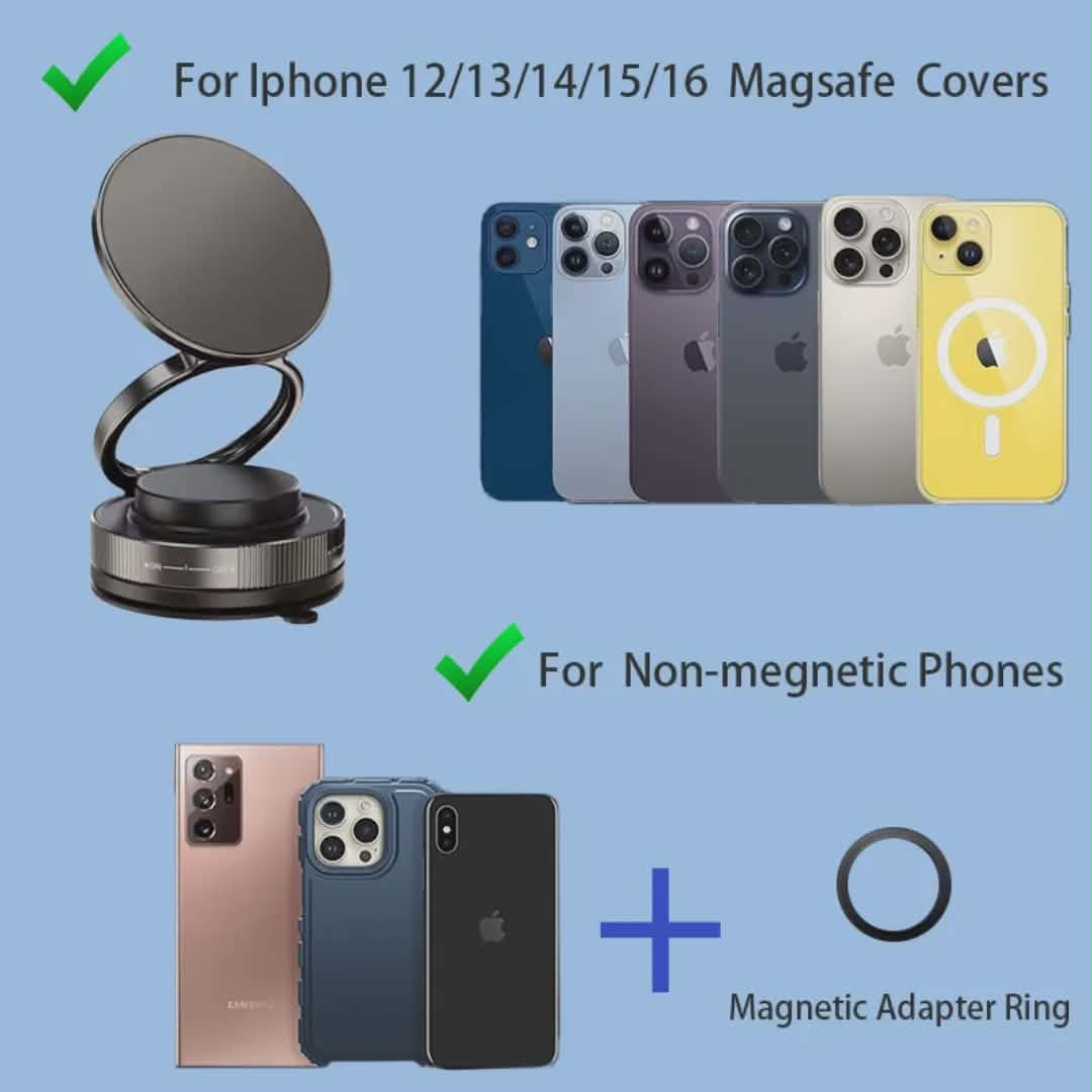 ✨ Porte-téléphone magnétique à vide 360 ° réglable 🔥