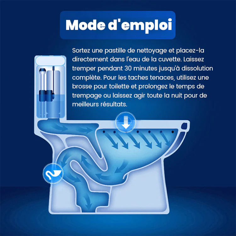 🚽 Comprimés effervescents de nettoyage des toilettes - décontamination, tartre urinaire, alcali urinaire et élimination des odeurs